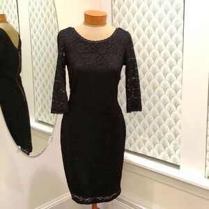 Black Lace dress with gold zipper